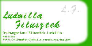 ludmilla filusztek business card